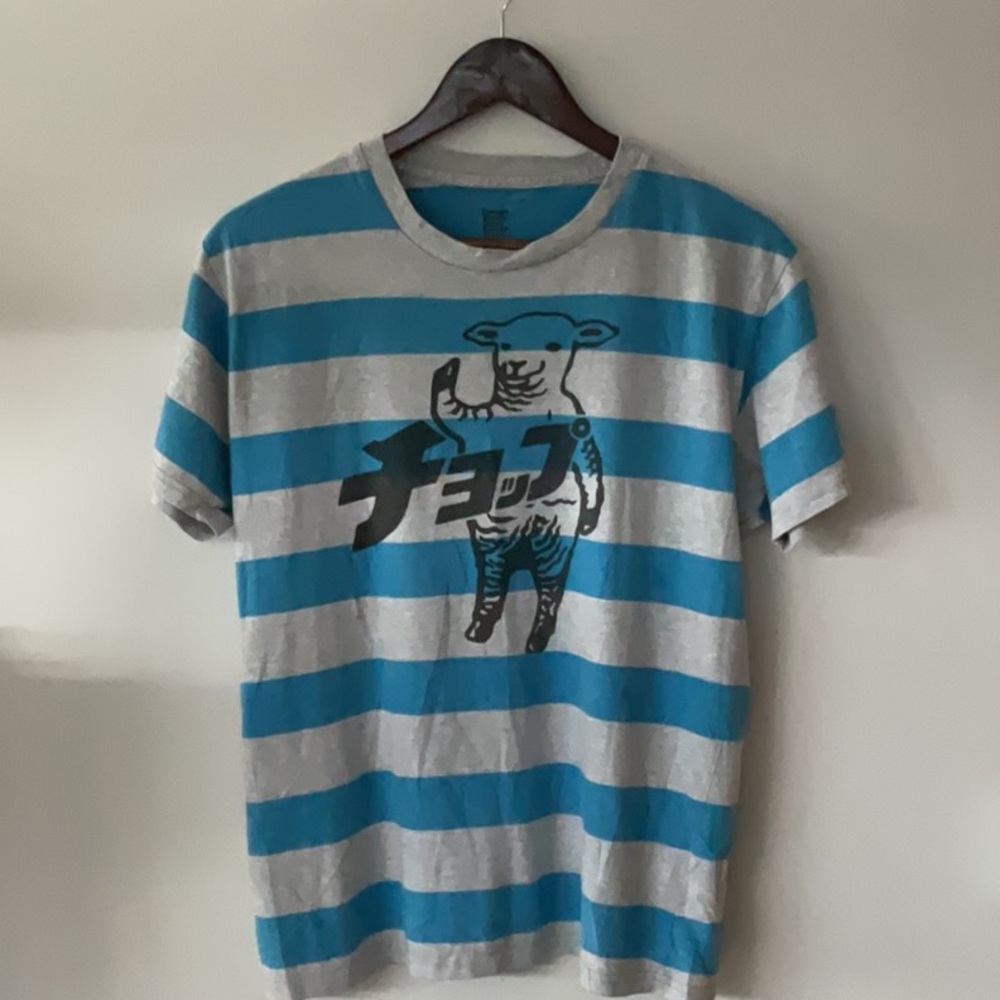 Grey and Blue Graphic T-shirt